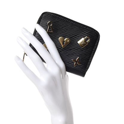 Louis Vuitton Epi Love Lock Zippy Coin Purse Black 2 of 9