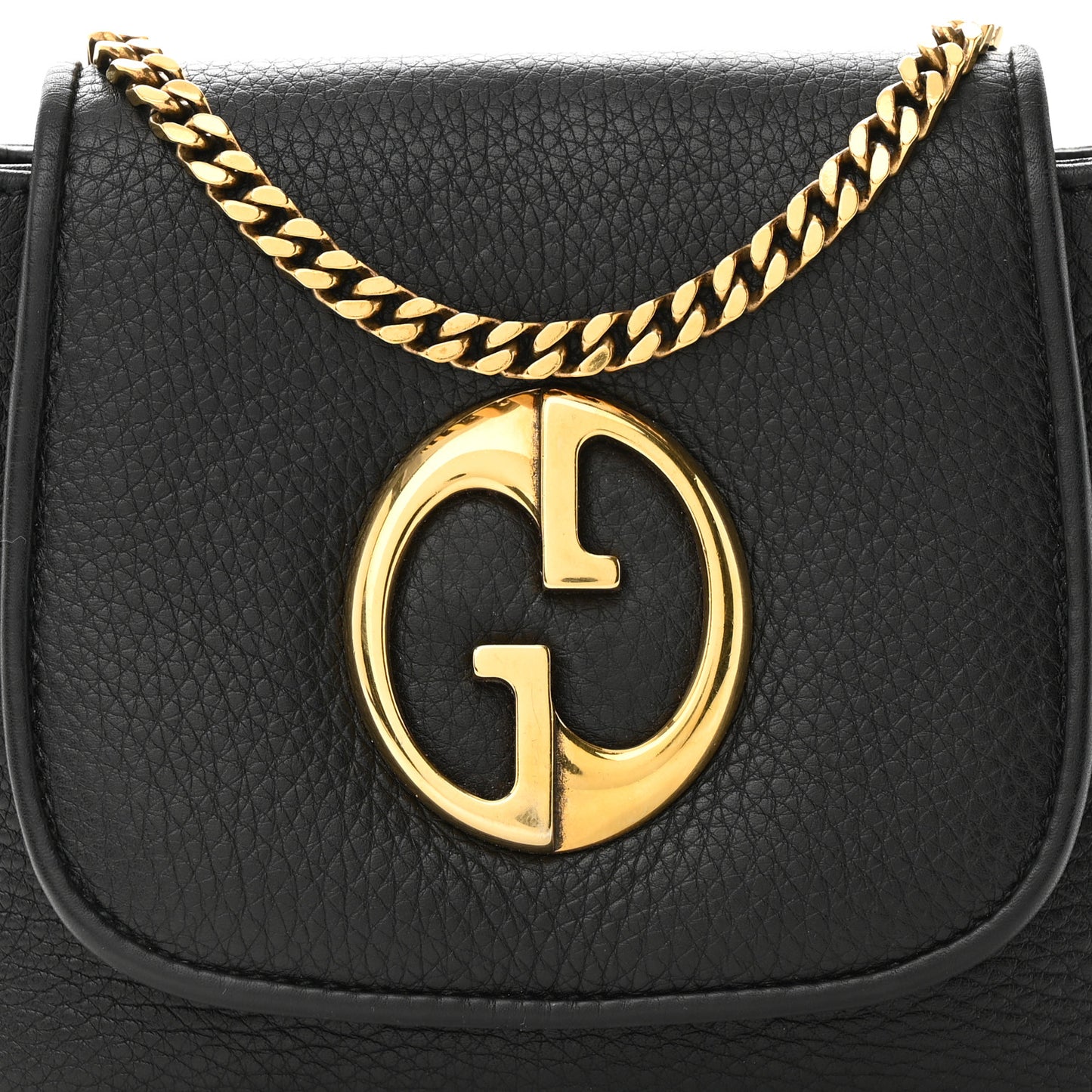 Pebbled Calfskin Small 1973 Chain Shoulder Bag Black