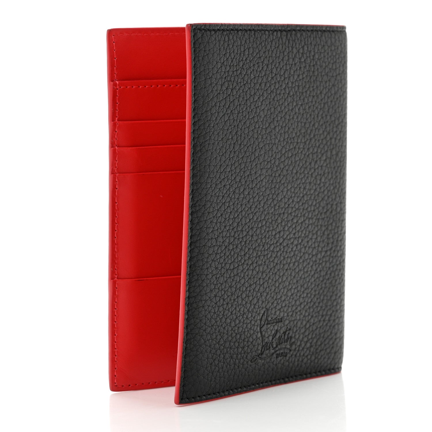 Christian Louboutin Calfskin Studded Loubipass Passport Holder Black 3 of 7