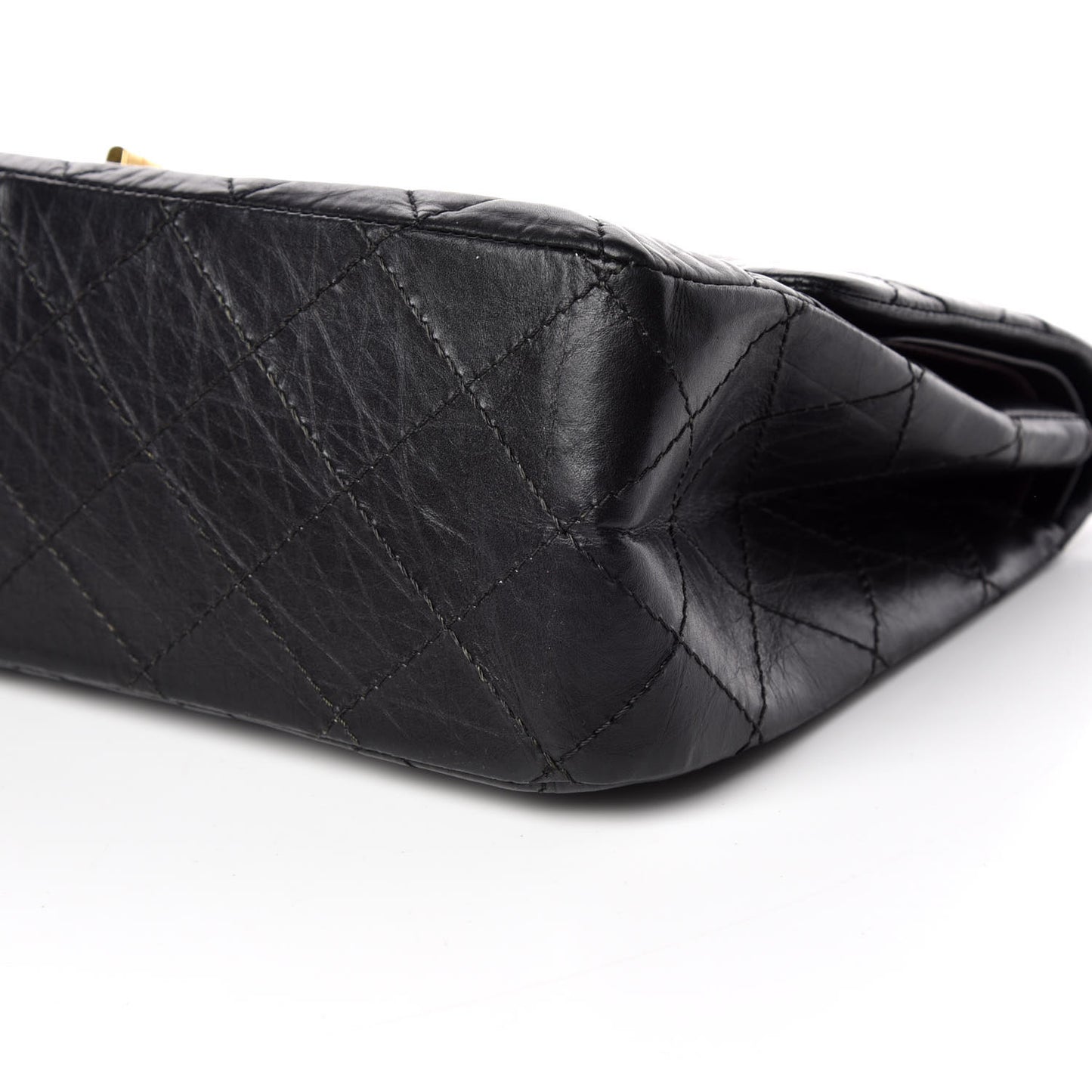 Aged Calfskin Quilted 2.55 Reissue 227 Flap Black