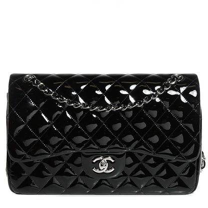 Chanel Patent Quilted Jumbo Double Flap Black 1 of 8