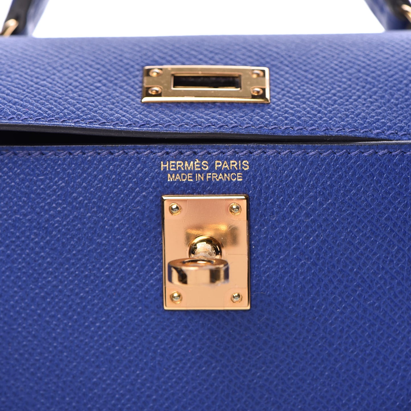 Epsom Mini Kelly Sellier 20 Bleu Electrique