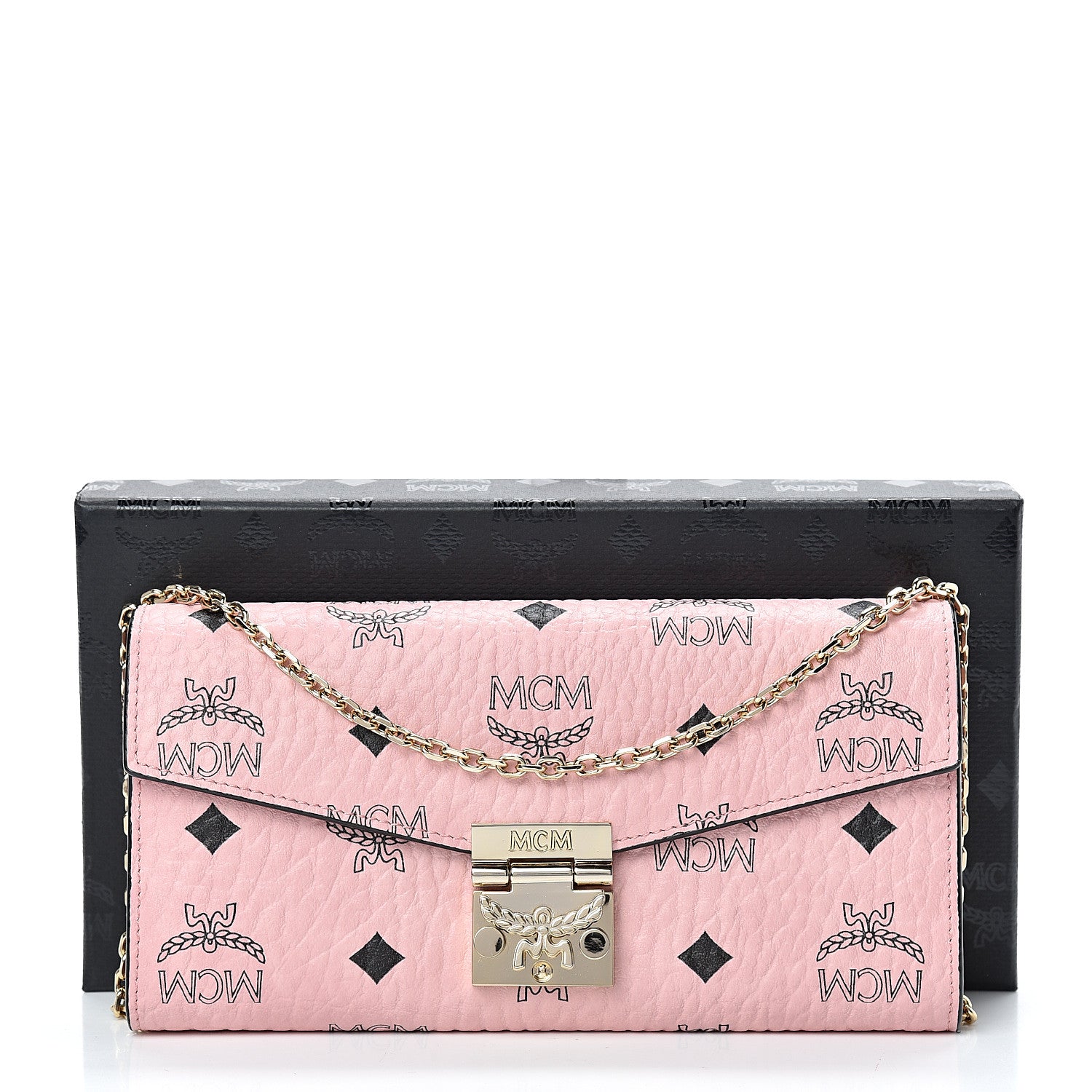 MCM Visetos Large Patricia Wallet On Chain Soft Pink 10 of 10