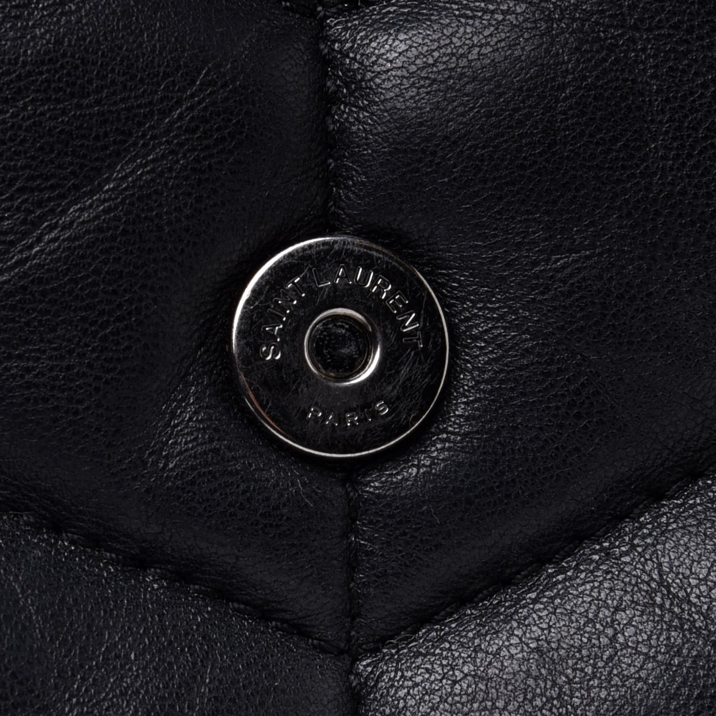 Lambskin Quilted Toy Loulou Puffer Monogram Chain Satchel Black
