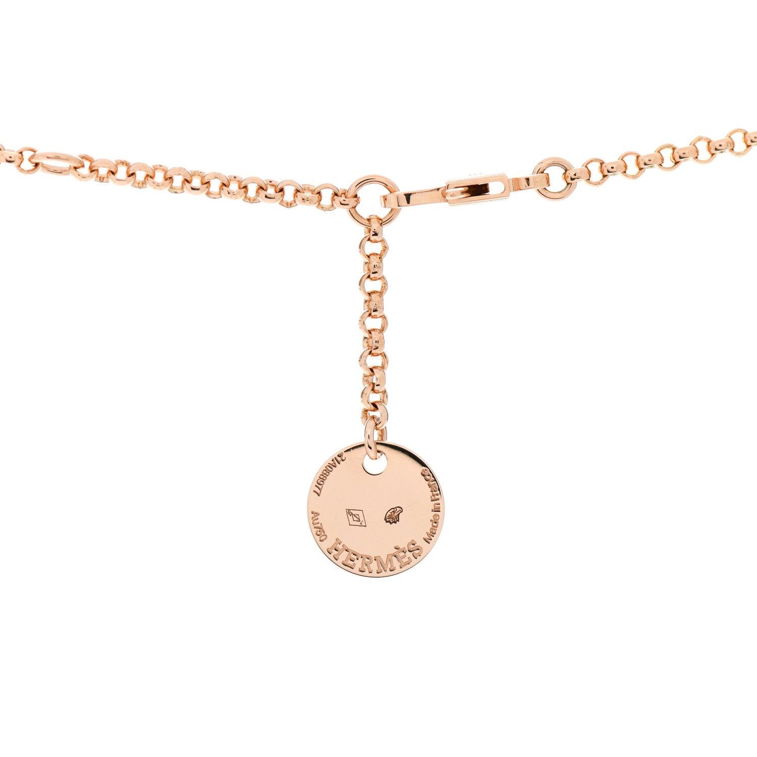 Hermes 18K Rose Gold PM Kelly Clochette Necklace 4 of 5