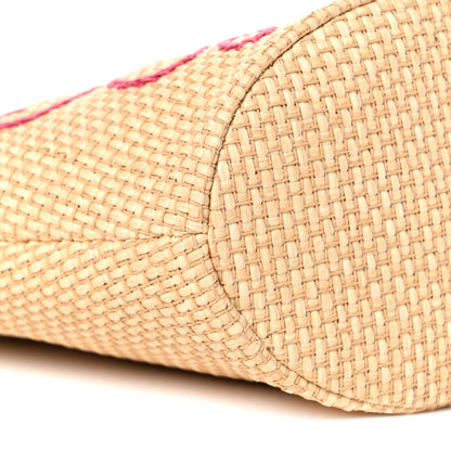 Dolce & Gabbana Woven Raffia Mini Kendra Logo Tote Pink Multicolor 7 of 9