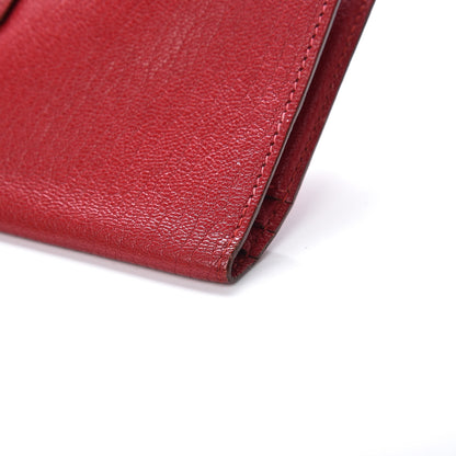 Hermes Chevre Mysore Bearn Gusset Wallet Rouge Casaque 11 of 12