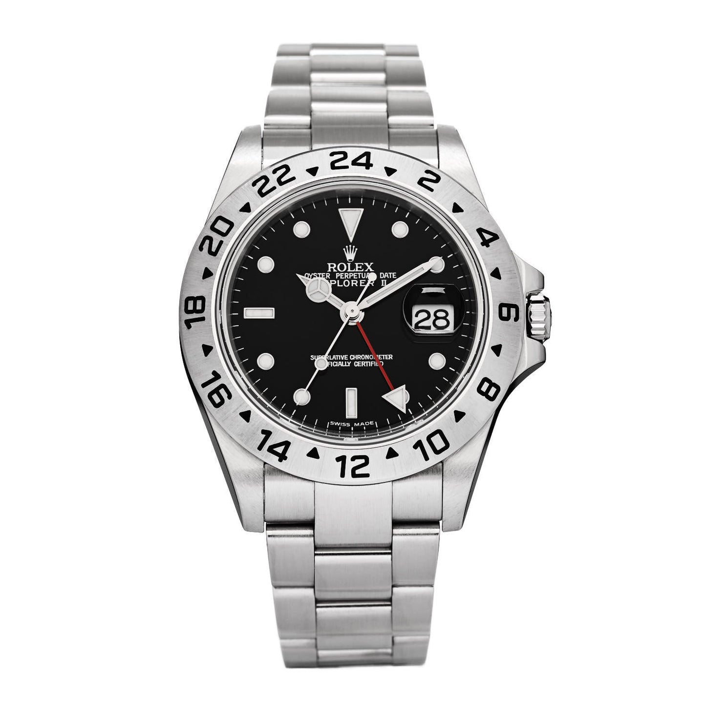 Stainless Steel 40mm Oyster Perpetual Date Explorer II Watch Black 16570