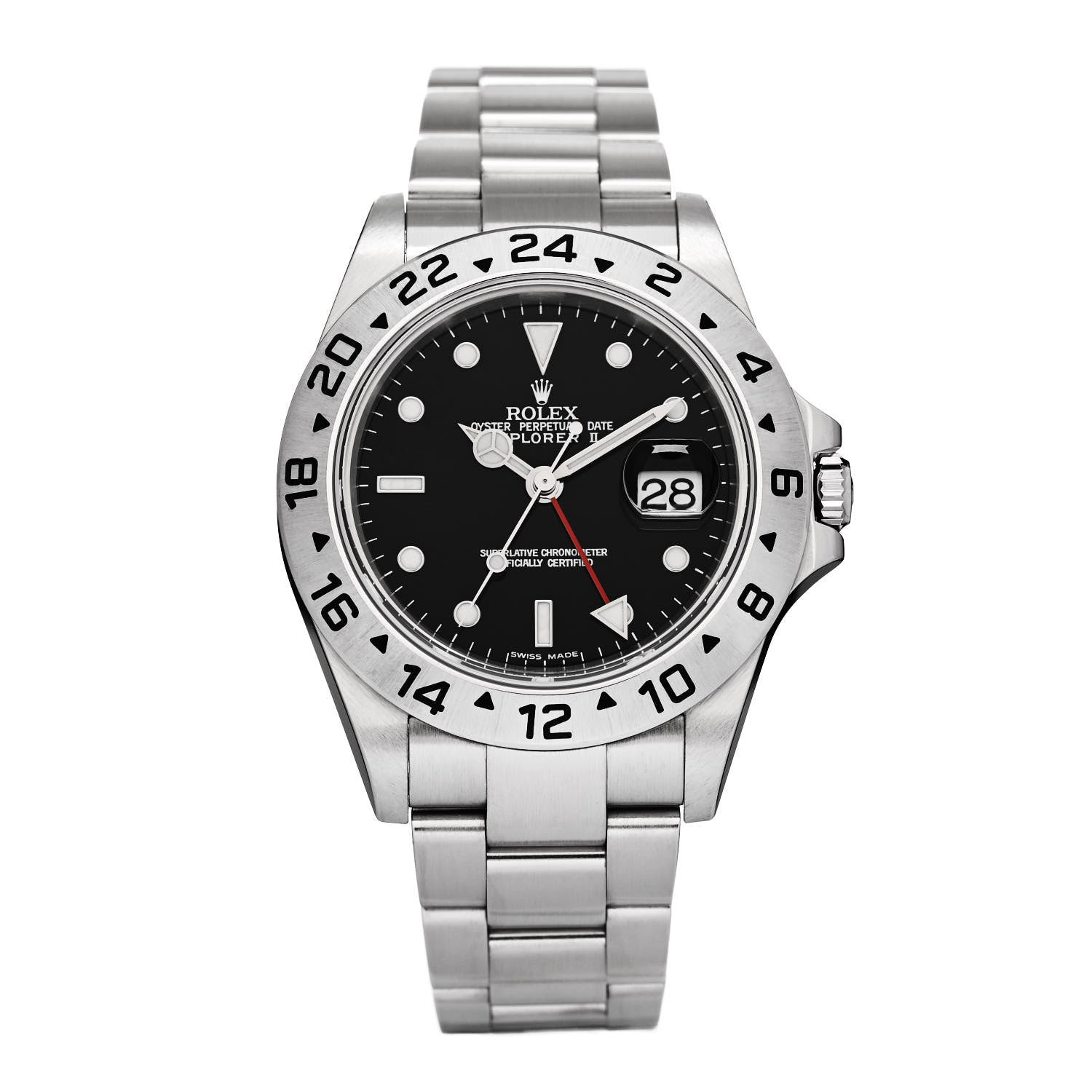 Rolex Stainless Steel 40mm Oyster Perpetual Date Explorer II Watch Black 16570 1 of 5