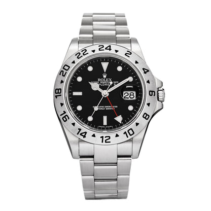 Rolex Stainless Steel 40mm Oyster Perpetual Date Explorer II Watch Black 16570 1 of 5