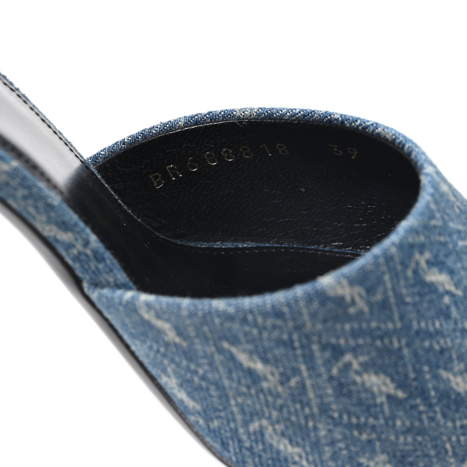 Saint Laurent Denim Monogram La 16 Mule Sandals 39 Blue Jeans 9 of 10
