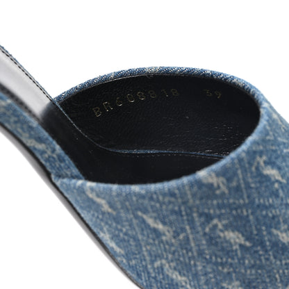 Saint Laurent Denim Monogram La 16 Mule Sandals 39 Blue Jeans 9 of 10