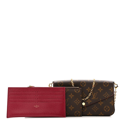 Louis Vuitton Monogram Pochette Felicie Chain Wallet Fuchsia 3 of 12