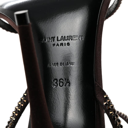 Saint Laurent Satin Crystal Ava 105 Sandals 36.5 Amaranth 7 of 7