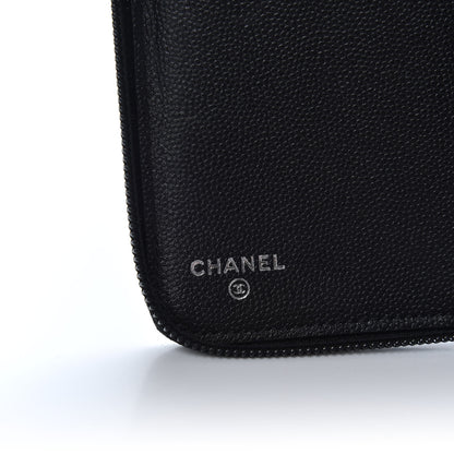 Chanel Caviar Large Sevruga Zip Around Organizer Wallet Black 6 of 8