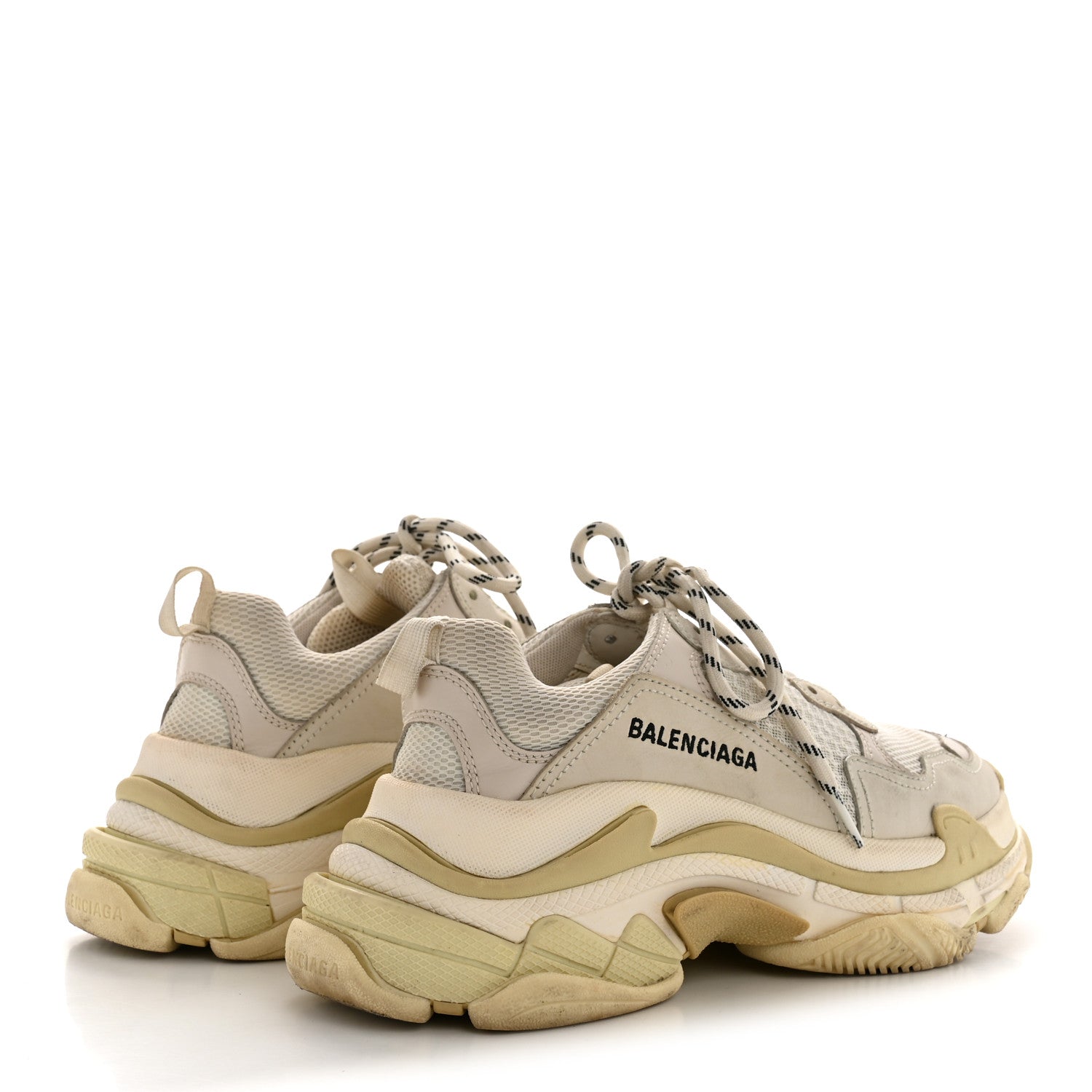 Balenciaga Fabric Mesh Womens Triple S Sneakers 38 White 5 of 10