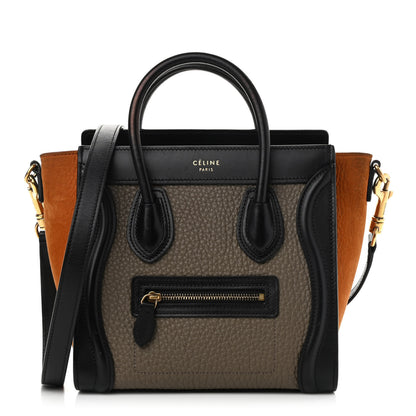 Celine Bullhide Calfskin Nubuck Nano Tri-Color Luggage Tawny 1 of 13