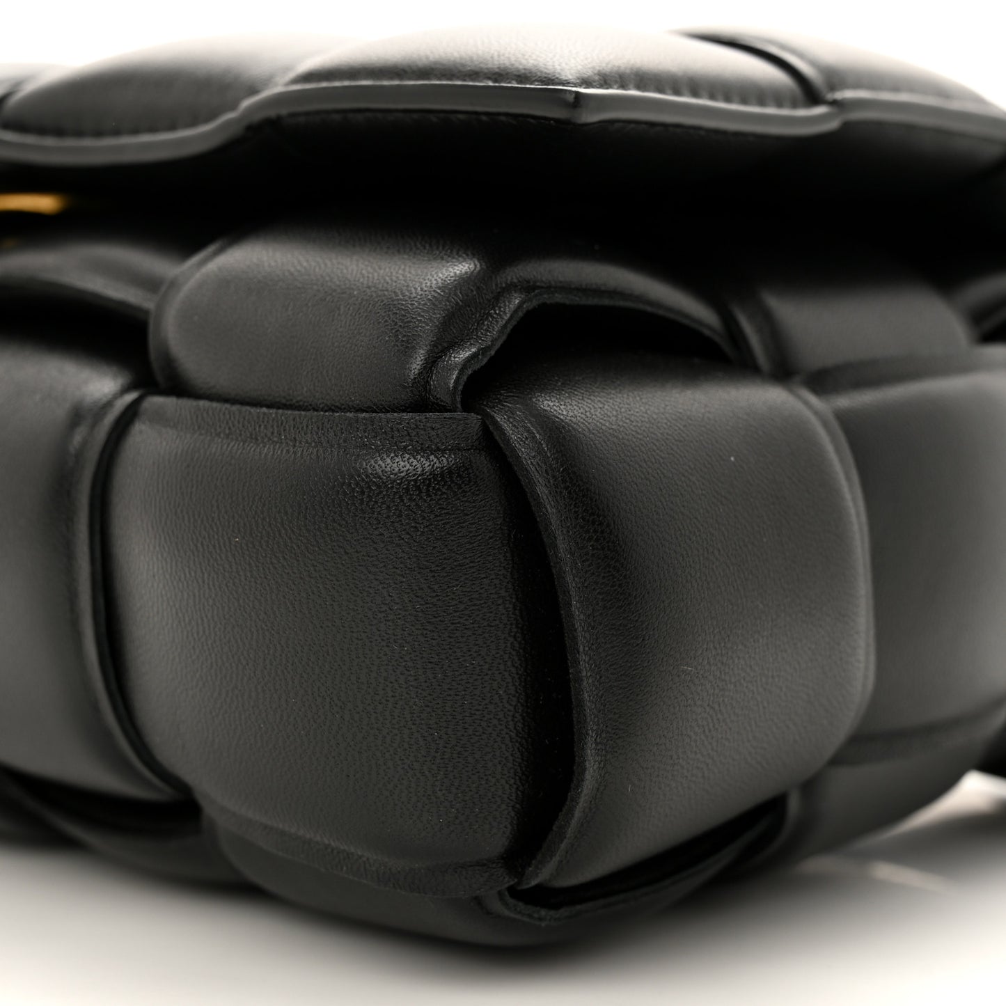 Nappa Maxi Intreccio Padded Cassette Crossbody Bag Black