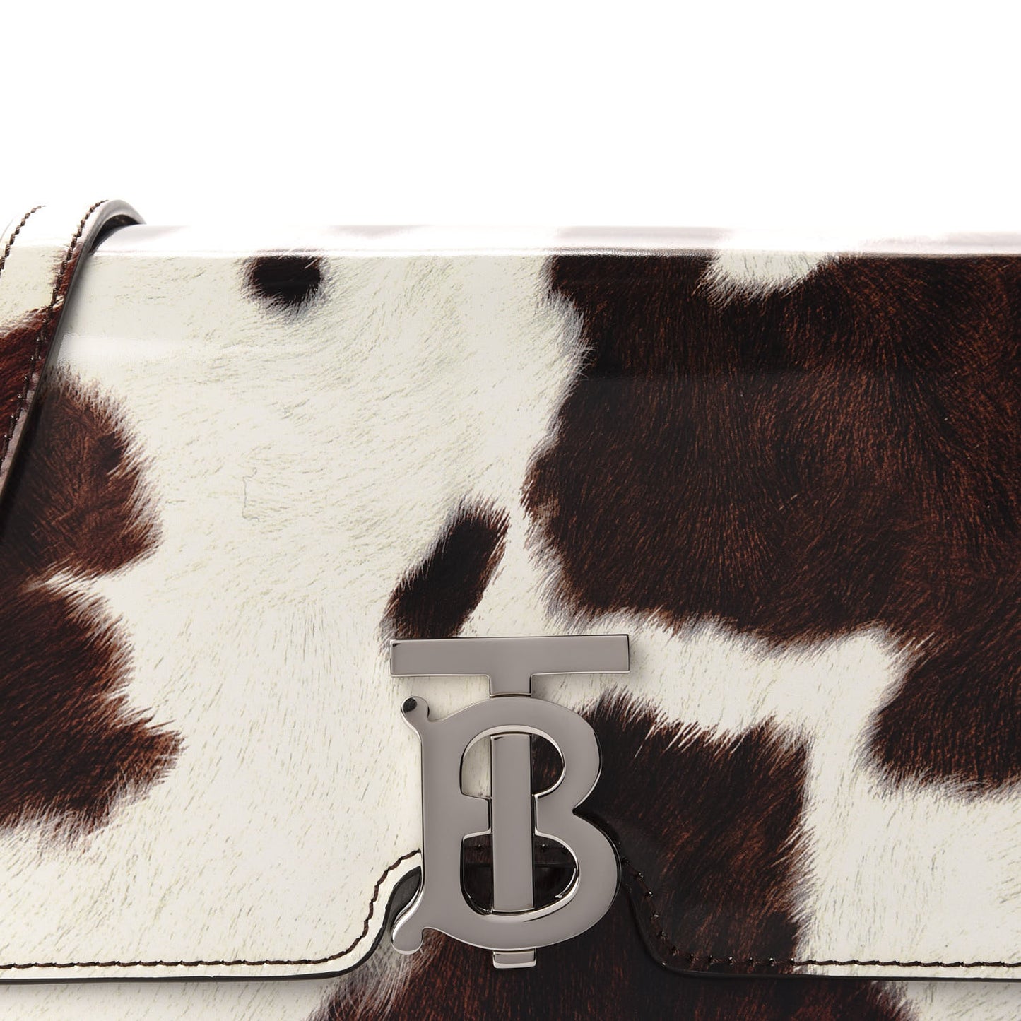 Patent Calfskin Cow Print Small TB Bag