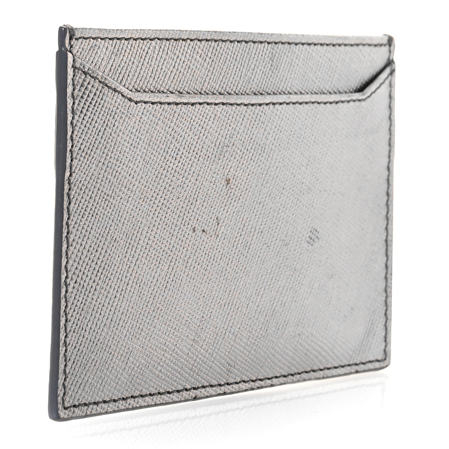 Metallic Saffiano Metal Card Case Cromo