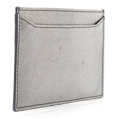 Prada Metallic Saffiano Metal Card Case Cromo 3 of 8