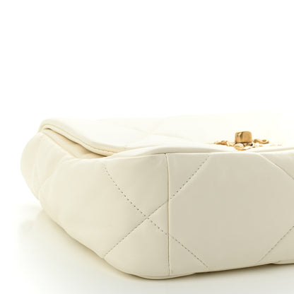 Chanel Lambskin Quilted Medium Chanel 19 Flap White 9 of 10