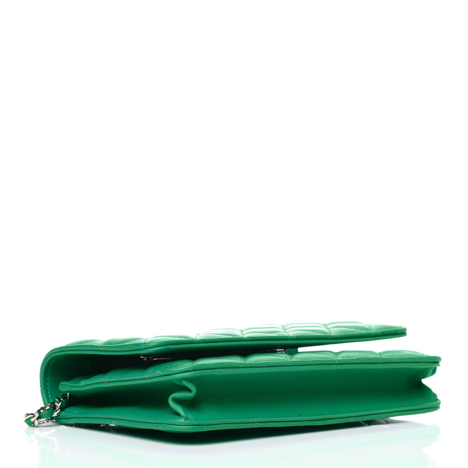 Chanel Lambskin Quilted Wallet On Chain WOC Green 4 of 13
