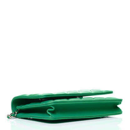 Chanel Lambskin Quilted Wallet On Chain WOC Green 4 of 13