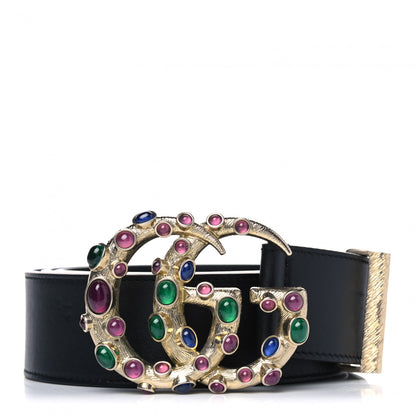 Gucci Calfskin Ceramic Glass Double G 40mm Belt 100 40 Black Multicolor 1 of 5