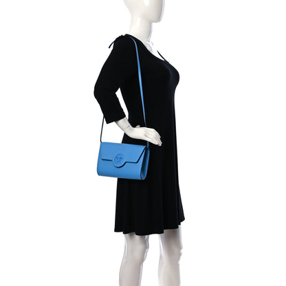 Versace Grained Calfskin La Medusa Crossbody Bag DV Blue 2 of 9