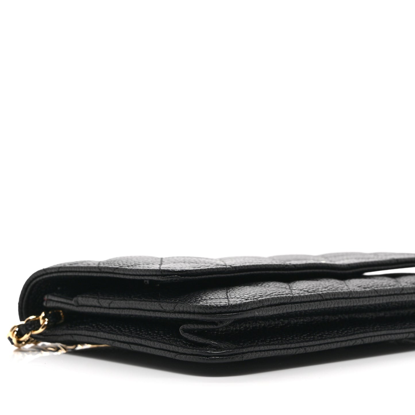 Caviar Quilted Wallet on Chain WOC Black