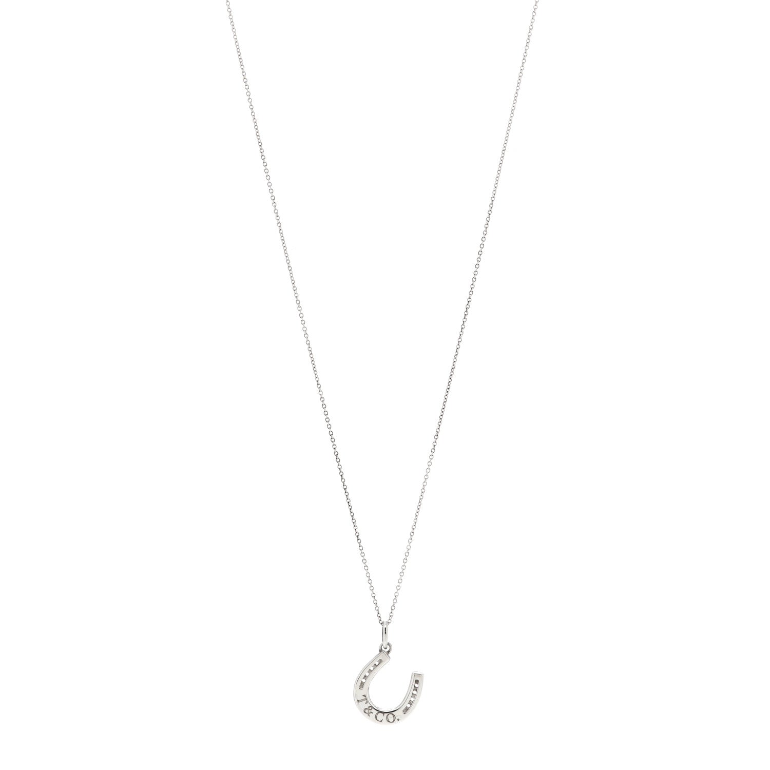 Tiffany Sterling Silver Horseshoe Pendant Necklace 1 of 4