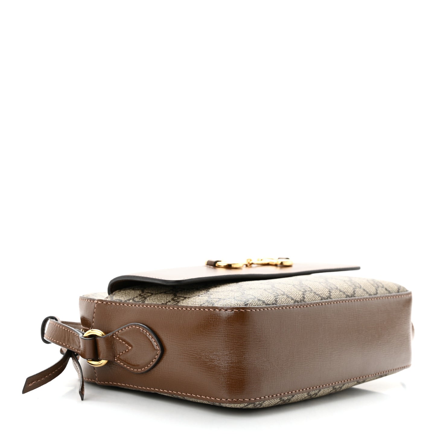 GG Supreme Monogram Small Horsebit 1955 Shoulder Bag Beige Brown Sugar
