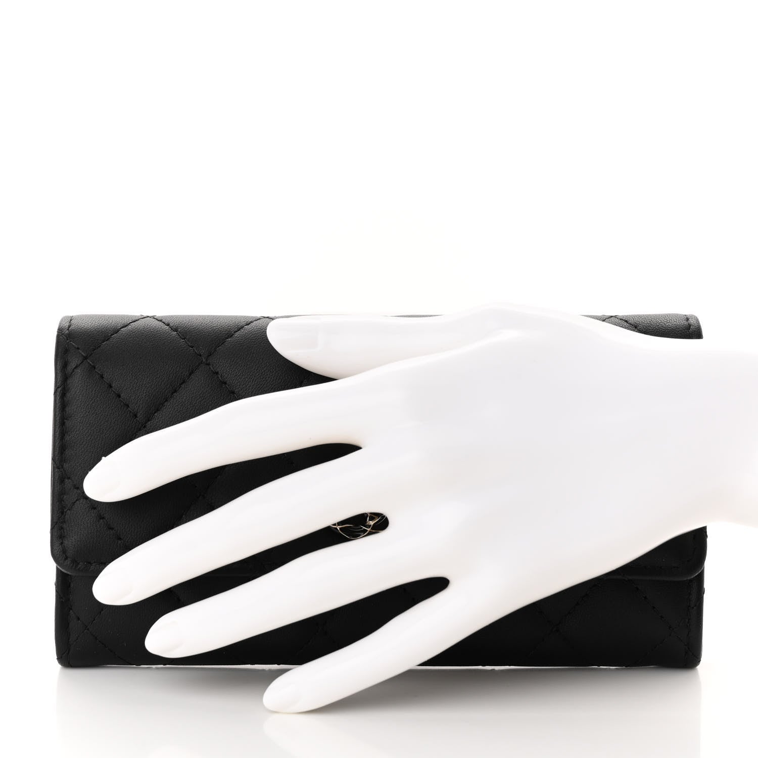 Chanel Lambskin Quilted Enamel CC Flap Wallet Black 2 of 11