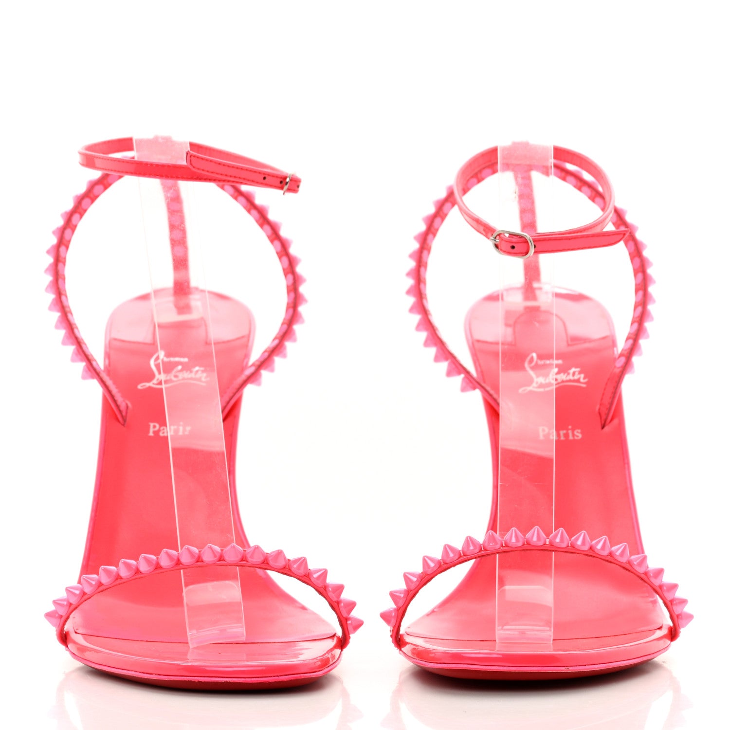 Christian Louboutin Kid Laminato So Me 100 Sandals 40.5 Pink 2 of 7