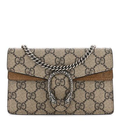Gucci GG Supreme Monogram Super Mini Dionysus Shoulder Bag Taupe 1 of 12