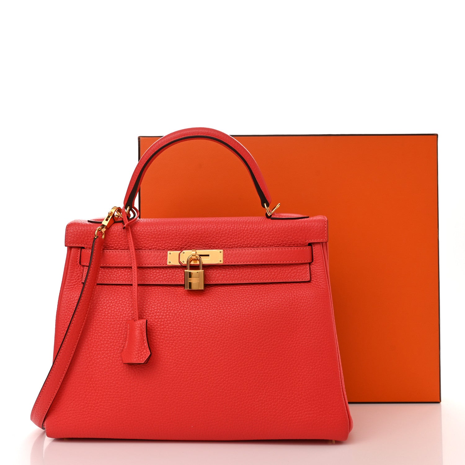 Hermes Togo Kelly Retourne 32 Geranium 13 of 13