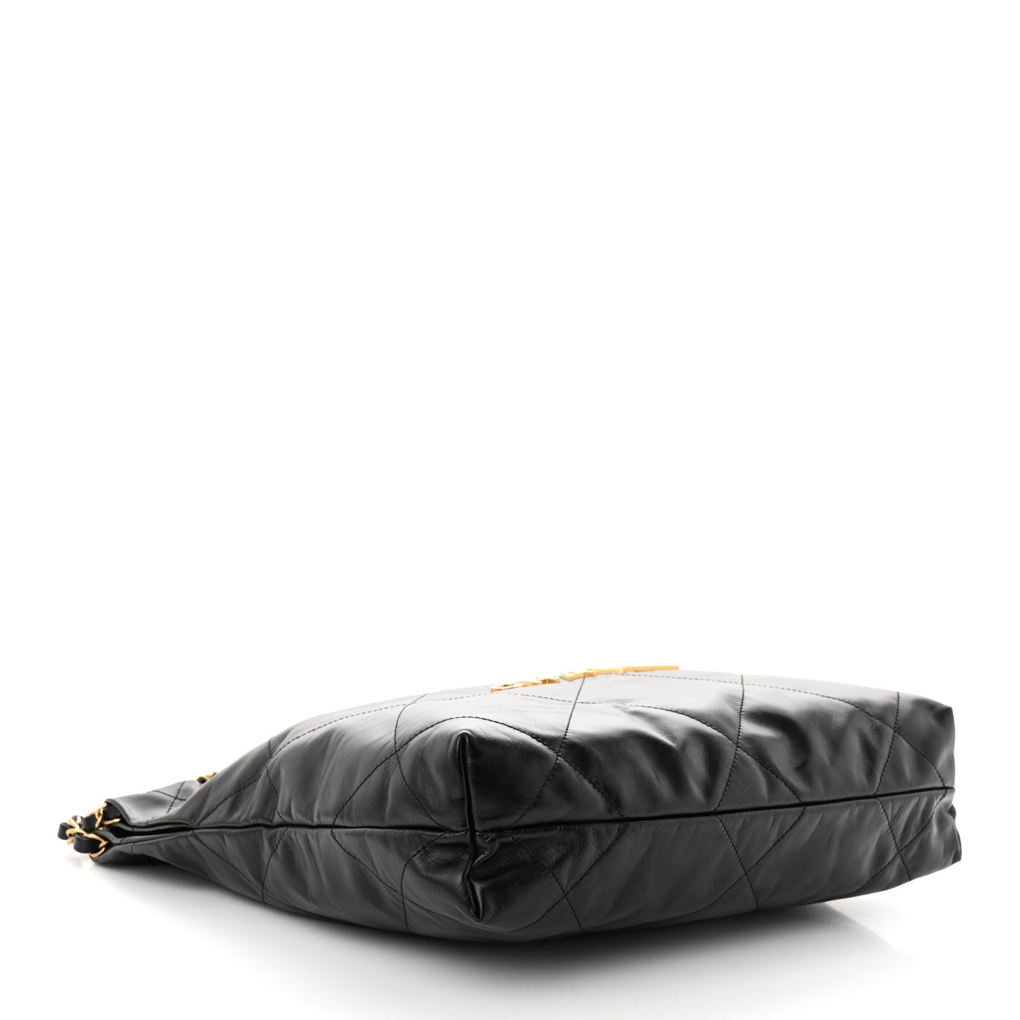 Shiny Calfskin Quilted Small Chanel 22 Black