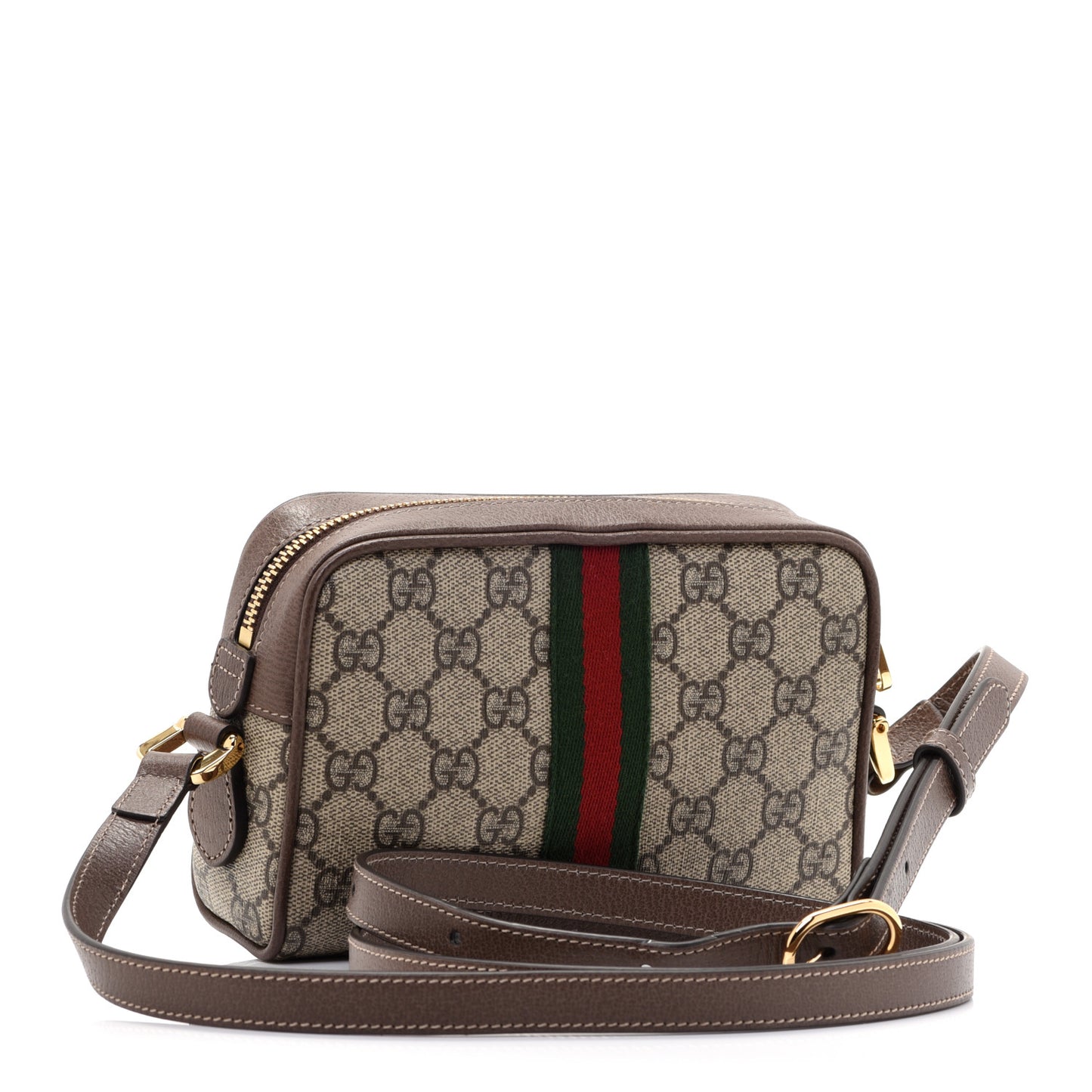 GG Supreme Monogram Web Mini Ophidia Shoulder Bag Brown