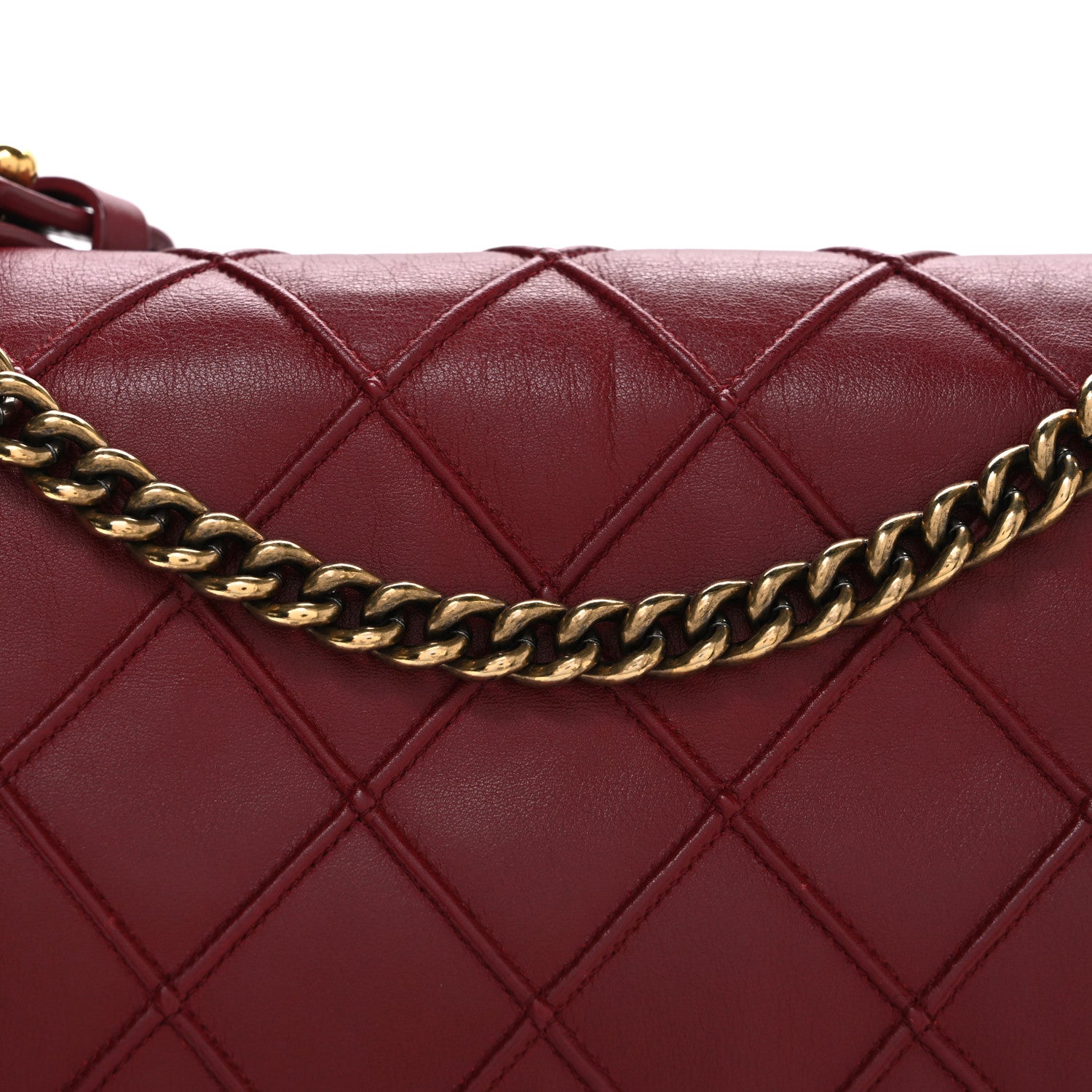 Chanel Calfskin Diamond Debossed Large Cosmos Flap Red 8 of 10