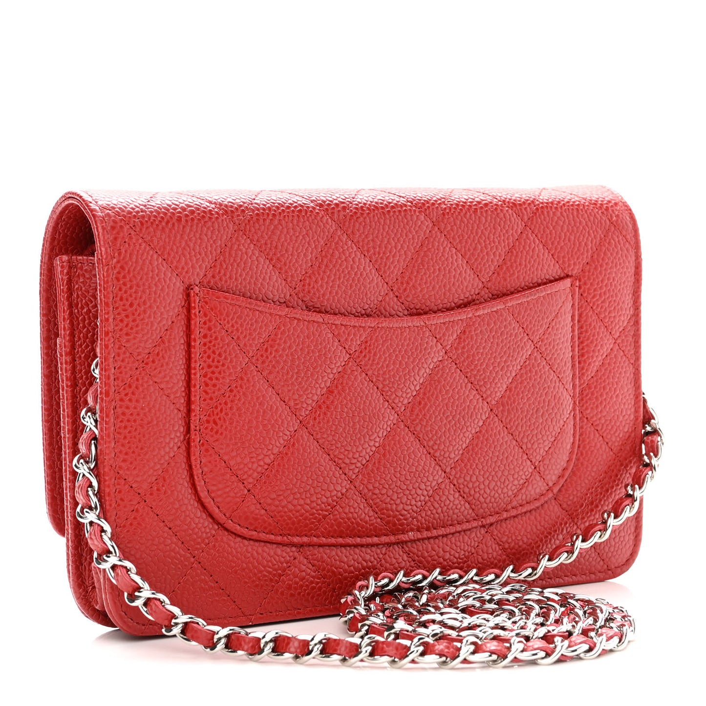 Caviar Quilted Wallet On Chain WOC Red