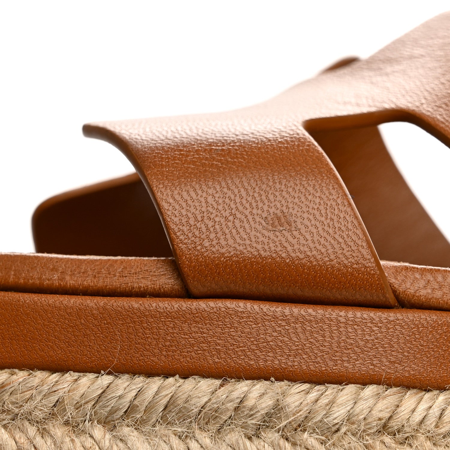 Hermes Goatskin Elda Espadrille Wedge Sandals 37 Natural 12 of 13