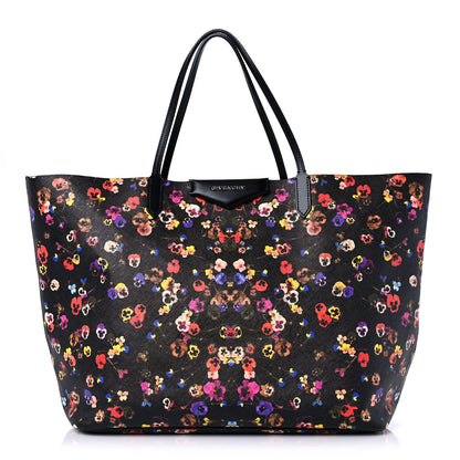 Givenchy Textured Coated Canvas Floral Print Large Antigona Tote Black Multicolor 1 of 10