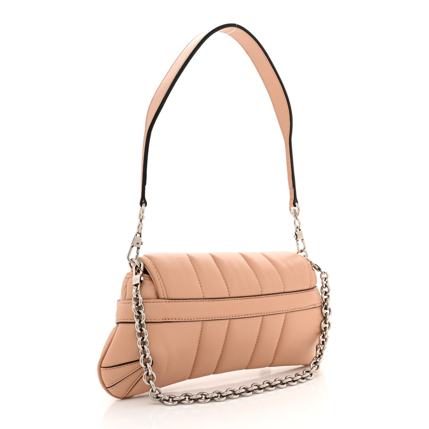 Nappa Vertical Matelasse Small Maxi Horsebit Chain Shoulder Bag Beige