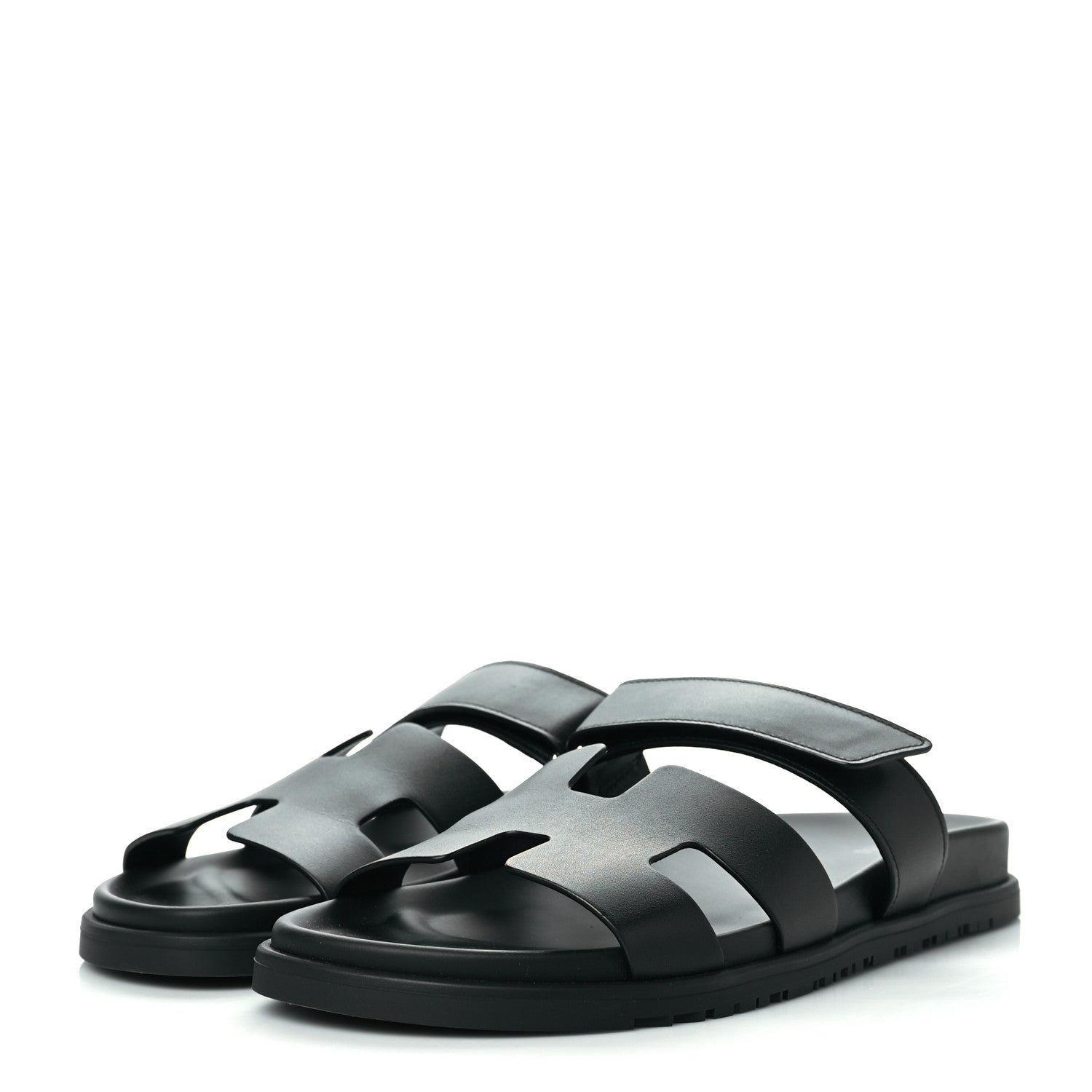Hermes Calfskin Womens Chypre Sandals 42 Black 3 of 9