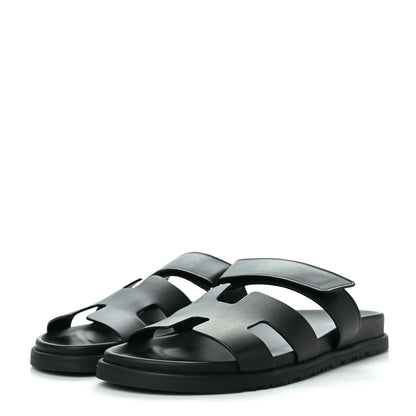 Hermes Calfskin Womens Chypre Sandals 42 Black 3 of 9