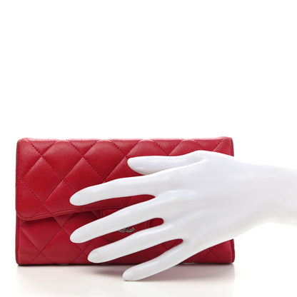 Chanel Lambskin Quilted Large Gusset Flap Wallet Fuchsia 2 of 13