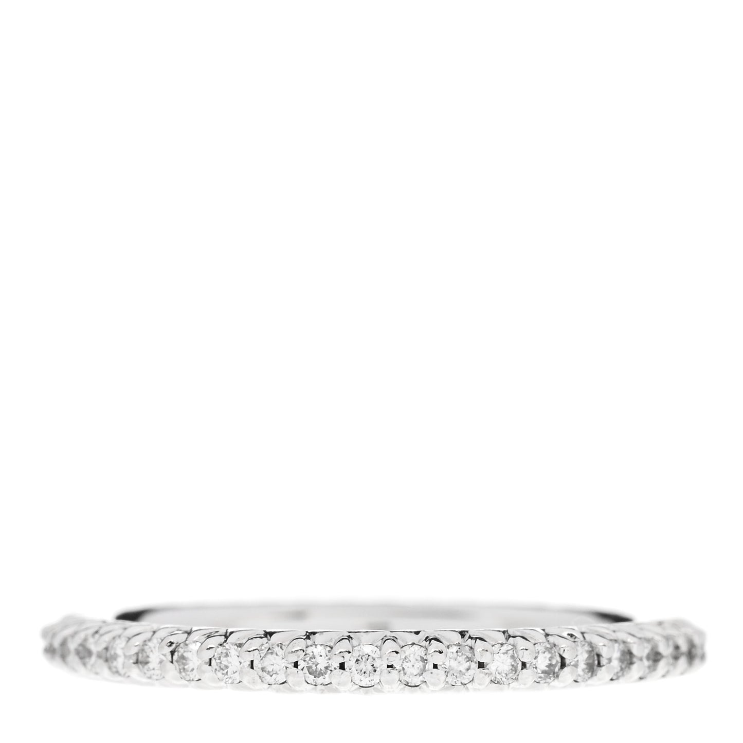 18K White Gold Diamond Micro Pave Eternity Band Ring 53 6.25