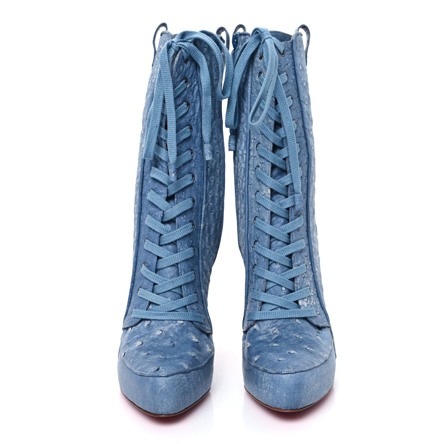 Ostrich Avedere 120 Lace Up Ankle Booties 38 Jeans