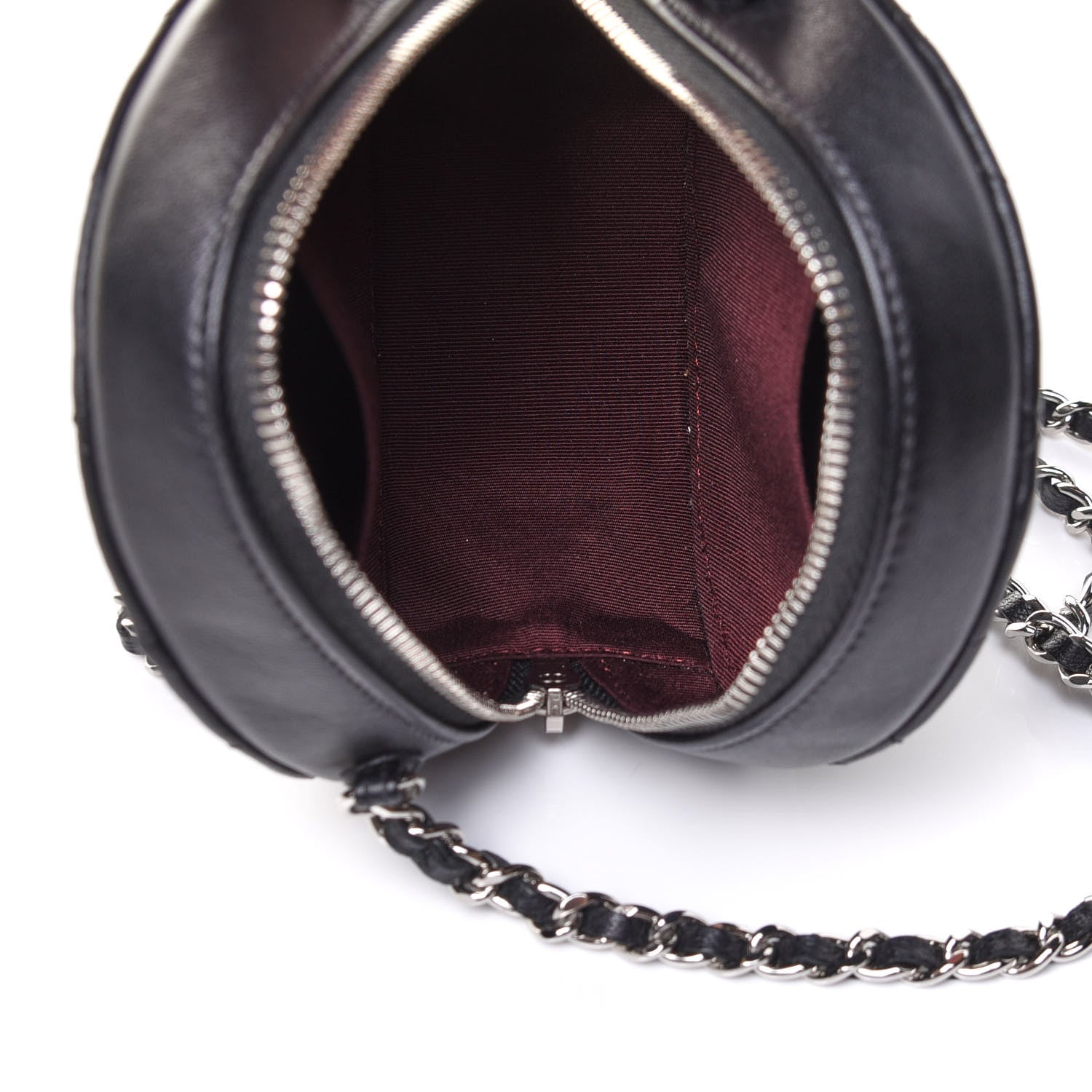 Chanel Lambskin Quilted Round Clutch With Chain Black 5 of 11